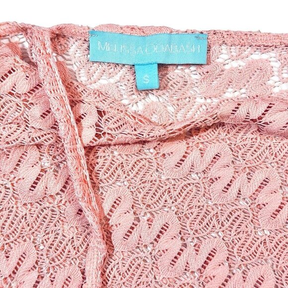 MELISSA ODABASH Lace Beach Cover-Up Women Small Peach Sheer‎ Summer Romper Italy - Picture 7 of 15